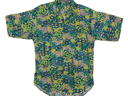 Mens Shirt Green Crazy Pattern S Hot on Sale