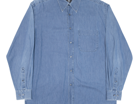 BOGNER Mens Denim Shirt Blue Long Sleeve XL on Sale