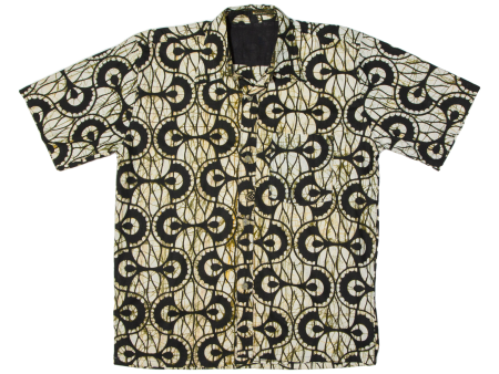 Mens Shirt Black Crazy Pattern L Online Hot Sale