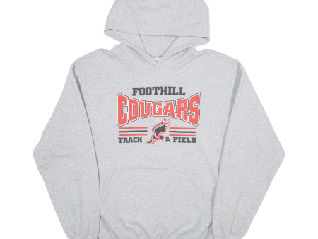 GILDAN Foothills Cougars Track & Field Mens Grey Hoodie USA M Supply