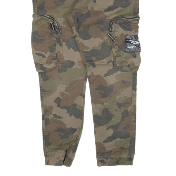 BLACK SQUAD Cargo Camo Womens Trousers Green Regular Tapered W36 L27 Online