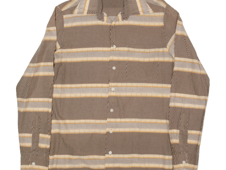 Womens Shirt Brown 90s Striped Long Sleeve S Online now