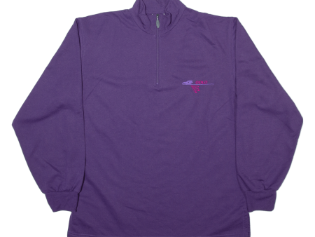 OLDO Womens Sweatshirt Purple 1 4 Zip S Fashion