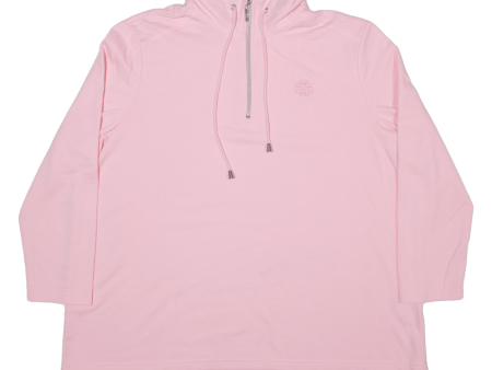 ATELIER Womens Sweatshirt Pink 1 4 Zip XL Cheap