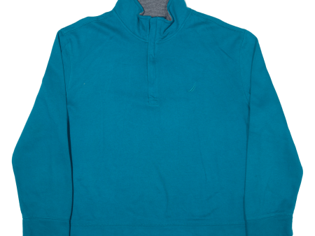 NAUTICA Mens Sweatshirt Blue 1 4 Zip L For Cheap