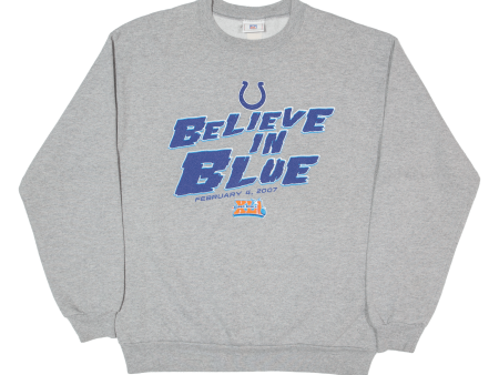 NFL Indianapolis Colts Believe In Blue Mens Sweatshirt Grey L For Sale