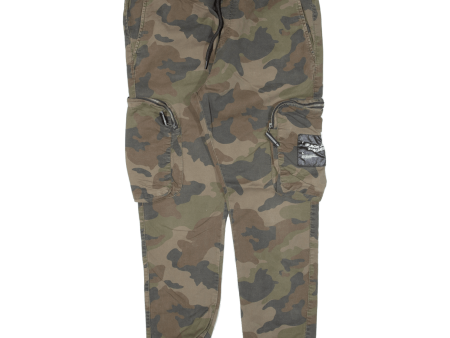 BLACK SQUAD Cargo Camo Womens Trousers Green Regular Tapered W36 L27 Online