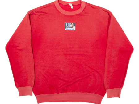 ADIDAS Mens Sweatshirt Red USA L For Cheap