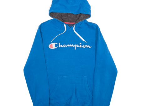 CHAMPION Mens Blue Hoodie S For Discount