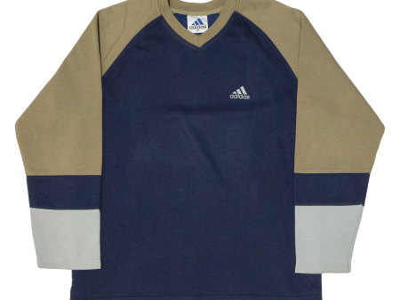 ADIDAS Mens Sweatshirt Blue V-Neck M For Cheap