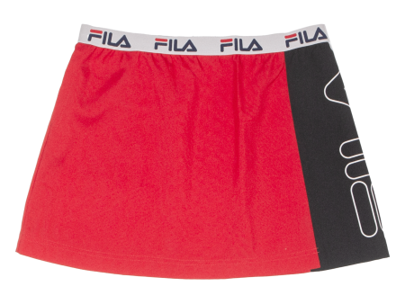 FILA Womens Mini Skirt Red Short Colourblock L Hot on Sale