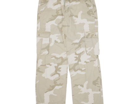 Cargo Camo Womens Trousers Green Loose Straight W32 L31 Online Sale