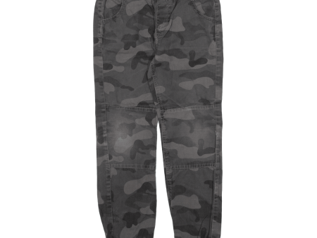 Camo Boys Trousers Green Regular Tapered W26 L24 Sale