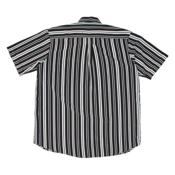 CONFETRA Collarless Mens Shirt Black Striped L Supply