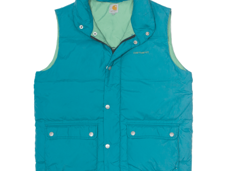 CARHARTT W Raleigh Womens Puffer Gilet Blue Nylon L Online Sale