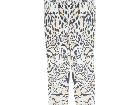 ROBERTO CAVALLI Animal Print Womens Trousers Cream Slim Skinny W26 L26 Online Sale