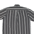 CONFETRA Collarless Mens Shirt Black Striped L Supply