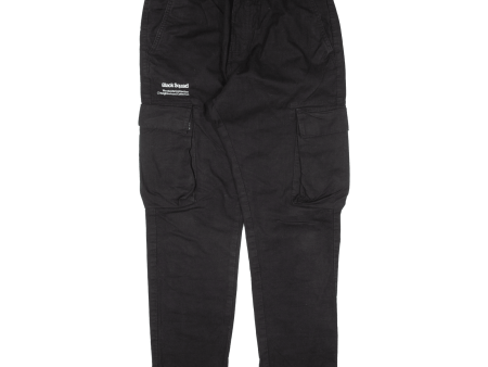 BLACK SQUAD Cargo Mens Trousers Black Regular Tapered W31 L29 Supply