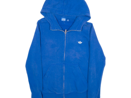 ADIDAS Womens Blue Hoodie Full Zip UK 18 For Discount