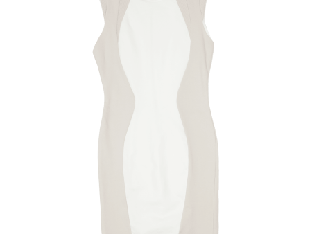 GUESS Womens Pencil Dress Cream Sleeveless Knee Length UK 6 Hot on Sale