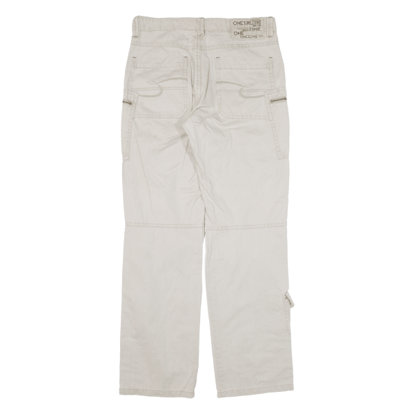 TIMEZONE Cargo Mens Trousers Beige Relaxed Straight W30 L32 For Sale