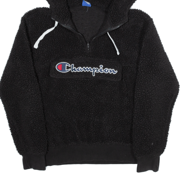 CHAMPION 1 4 Zip Fleece Womens Black Hoodie L on Sale