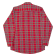 777 COLLECTION Mens Flannel Shirt Red Check Long Sleeve M For Discount