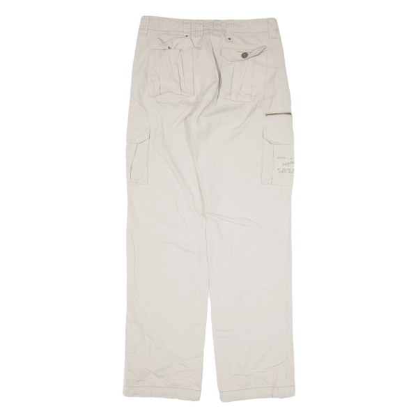 SHILTON Cargo Mens Trousers Beige Relaxed Straight W32 L34 Online Sale