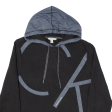 CALVIN KLEIN JEANS Mens Black Hoodie S Fashion