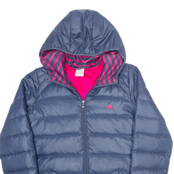 ADIDAS Insulated Womens Puffer Jacket Blue Hooded S For Sale