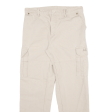 ALUART Cargo Mens Trousers Cream Regular Straight W32 L30 on Sale