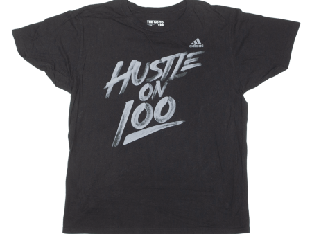 ADIDAS Hustle On 100 Mens T-Shirt Black Cashmere L Fashion