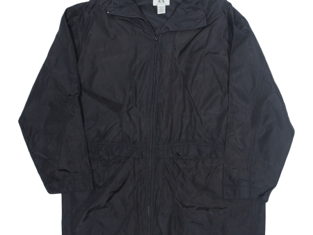 ARMANI EXCHANGE Oversized Womens Rain Jacket Black Nylon Hooded L Online Hot Sale