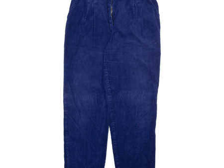 ANGELO SANTINI Womens Corduroy Trousers Blue Relaxed Mom W30 L29 Online Sale