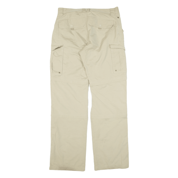 QUECHUA Cargo Zip-off Mens Trousers Beige Relaxed Straight W31 L31 For Cheap