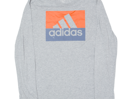 ADIDAS 18 20 Year Old Boys T-Shirt Grey Long Sleeve XL Hot on Sale