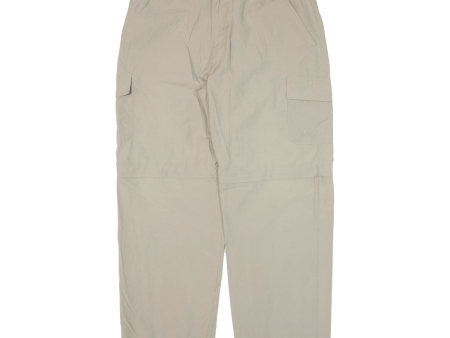 TREVOLUTION Cargo Zip-off Mens Trousers Beige Loose Straight W34 L29 Online