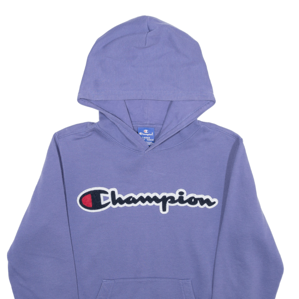 CHAMPION Girls Purple Hoodie L on Sale