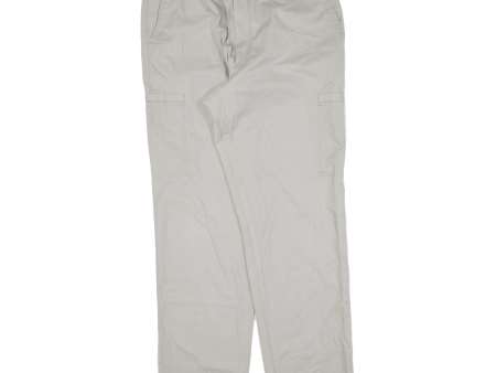 WARREN & PARKER Cargo Mens Trousers Grey Regular Tapered W38 L33 Sale