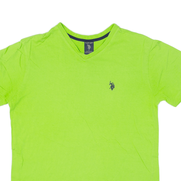 US POLO ASSN. Mens T-Shirt Green USA V-Neck S Online Hot Sale