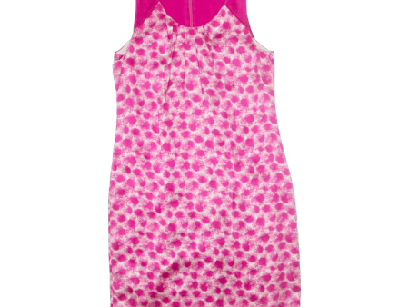 HUGO BOSS Danele Womens Shift Dress Pink Silk Spotted Sleeveless Midi UK 8 Supply