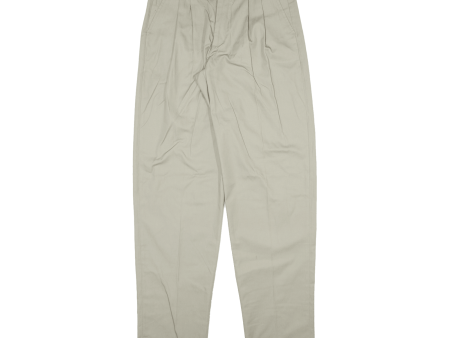 BOWL RANG Mens Trousers Beige Relaxed Tapered W30 L35 Cheap