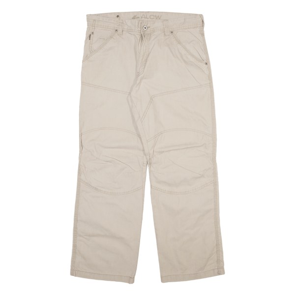 ALCW Mens Trousers Cream Regular Straight W36 L30 For Cheap