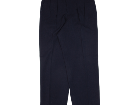 Pleated Womens Trousers Blue Relaxed Tapered W30 L30 For Sale