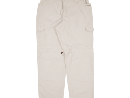 QUECHUA Cargo Zip-off Womens Trousers Beige Loose Tapered W28 L31 For Discount