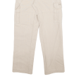 ALUART Cargo Mens Trousers Cream Regular Straight W32 L30 on Sale