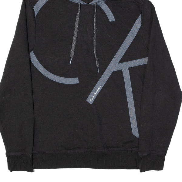 CALVIN KLEIN JEANS Mens Black Hoodie S Fashion