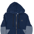 ADIDAS Womens Blue Hoodie Full Zip UK 12 Supply