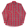 777 COLLECTION Mens Flannel Shirt Red Check Long Sleeve M For Discount