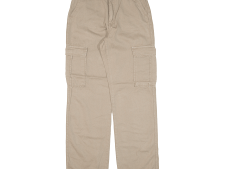 STR Cargo Womens Trousers Beige Regular Straight W27 L31 For Cheap